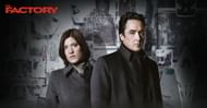 A poster for The Factory, starring John Cusack and Jennifer Carpenter. (Image via Apple TV)